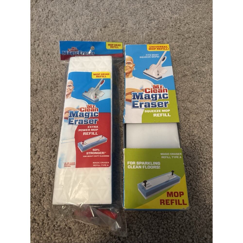 2 Mr. Clean Magic Eraser Universal Mop Refills Type A Fits Most Squeeze Mops NEW